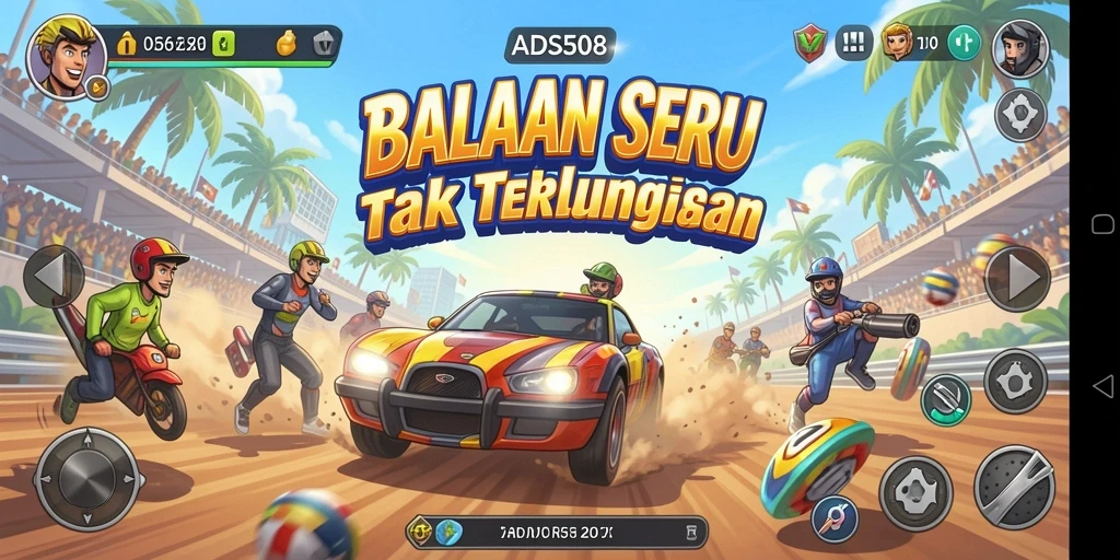 Screenshot gameplay yang menunjukkan aksi balapan cepat dan mendebarkan.