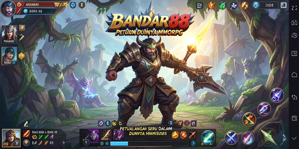 Screenshot utama BANDAR88 menampilkan aksi seru dalam permainan MMORPG.