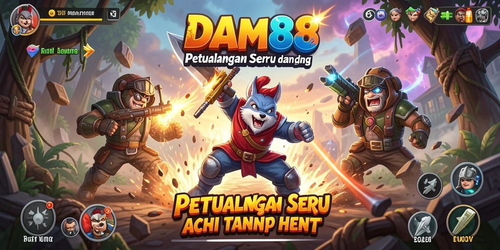 Tangkapan layar gameplay DAM88 dengan aksi seru dan dinamis.