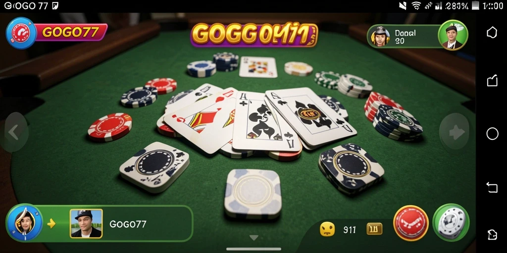 Screenshot GOGO77 menunjukkan antarmuka permainan Gaple yang menarik.