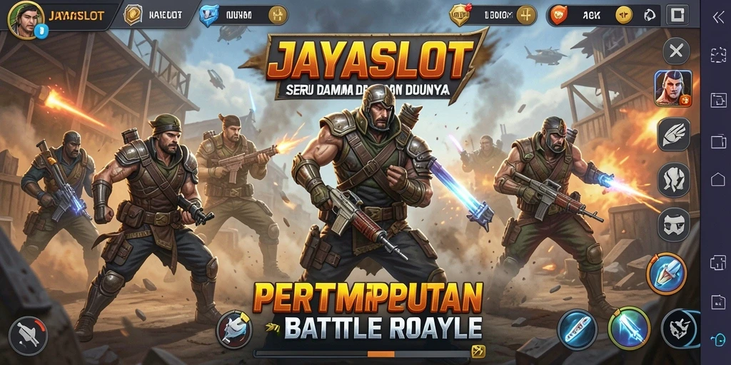 Tampilan seru dari gameplay JAYASLOT di tengah arena Battle Royale.
