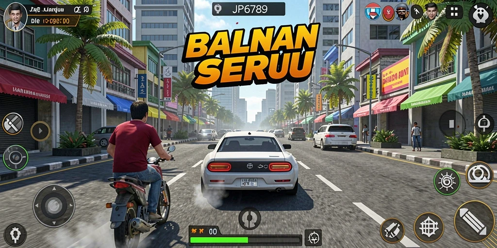 Tangkapan layar utama JP6789 menampilkan aksi balapan yang intens dan mobil berkecepatan tinggi.