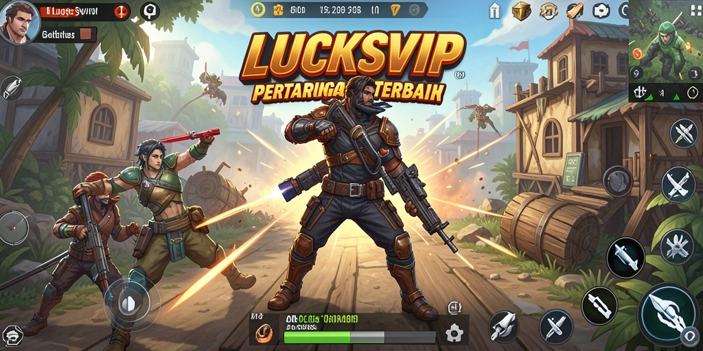 Tampilan permainan LUCKSVIP dengan aksi Battle Royale yang intens.