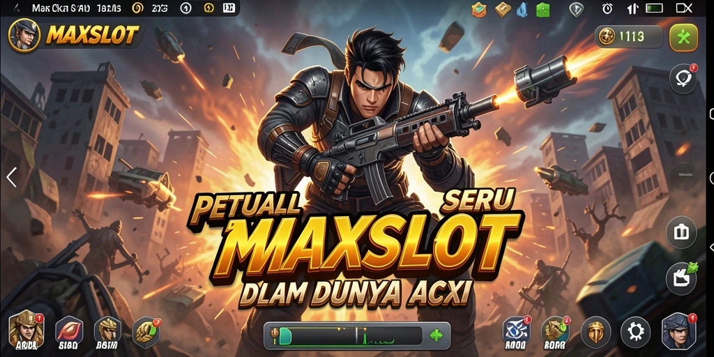 Screenshot gameplay <strong>MAXSLOT</strong> menampilkan karakter beraksi menghindari rintangan.