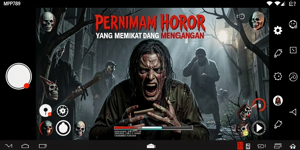 Tampilan gameplay menegangkan di MVP789 dengan atmosfer horor yang kuat.
