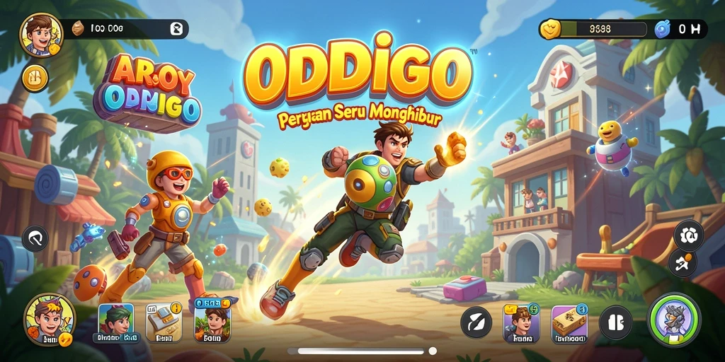 Tangkapan layar ODDIGO menunjukkan aksi seru dalam permainan Arcade.