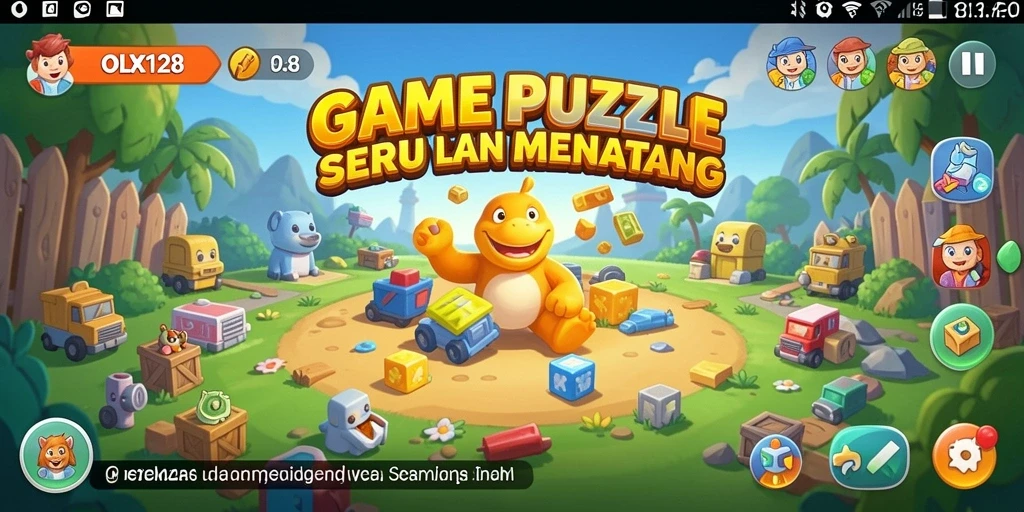 Tampilan gameplay utama OLX128 yang penuh tantangan puzzle.