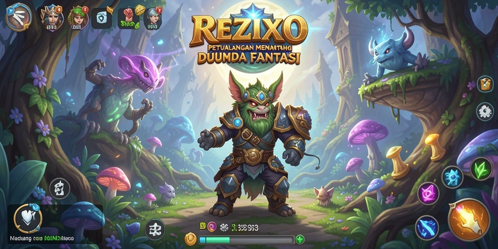 Screenshot gameplay yang memukau dari petualangan di REZIXO.