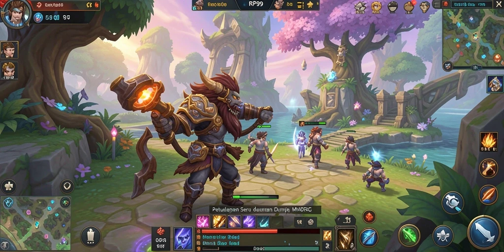 Screenshot RP99 menampilkan aksi seru dalam dunia MMORPG.