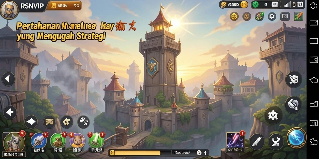 Screenshot menampilkan aksi seru dalam permainan Tower Defense RSNVIP.