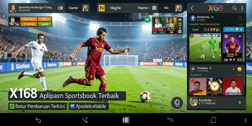 Screenshot X168 menampilkan momen taruhan olahraga secara langsung.