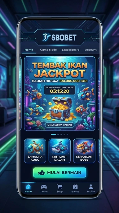 Tampilan aplikasi sbobet yang modern dan intuitif.